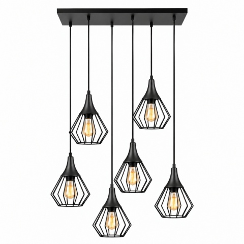 Lampa wisząca 6xE27 SELENE BLACK