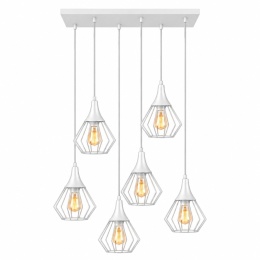 Lampa wisząca 6xE27 SELENE WHITE