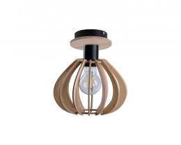 Lampa sufitowa 1xE27 NICOLETA NATURAL AND BLACK 820