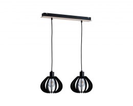 Lampa wisząca 2xE27 NICOLETA BLACK AND NATURAL 814