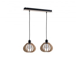 Lampa wisząca 2xE27 NICOLETA NATURAL AND BLACK 824