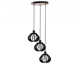 Lampa wisząca 3xE27 NICOLETA BLACK AND NATURAL 816