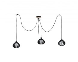 Lampa wisząca 3xE27 NICOLETA BLACK AND NATURAL 818