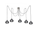 Lampa wisząca 5xE27 NICOLETA BLACK AND NATURAL 819