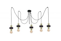 Lampa wisząca 5xE27 UNICA BLACK/GOLD