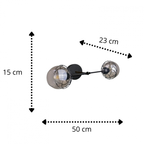 Kinkiet 2xE27 MERA BLACK