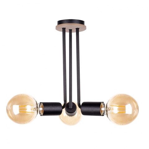 Lampa sufitowa 3xE27 VENNA WOOD BLACK