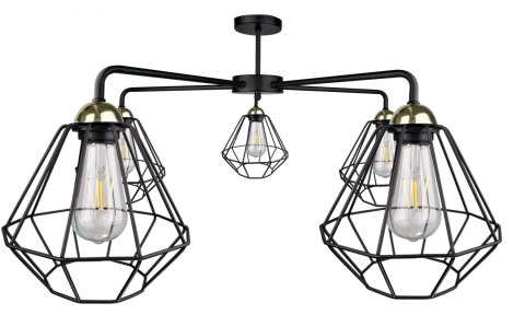 Lampa sufitowa 5xE27 FOSKAL BLACK/GOLD