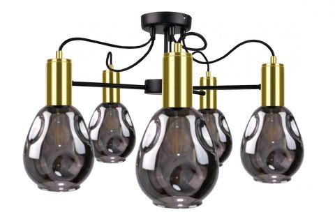 Lampa sufitowa 5xE27 KARI BLACK/GOLD