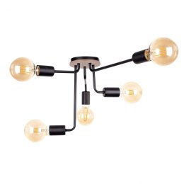 Lampa sufitowa 5xE27 NIXON WOOD BLACK