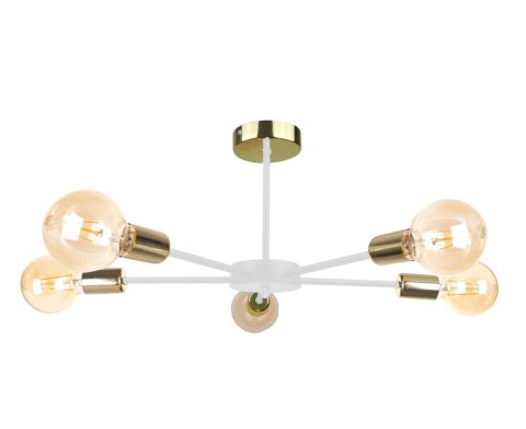 Lampa sufitowa 5xE27 SUN WHITE/GOLD