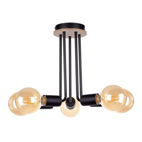 Lampa sufitowa 5xE27 VENNA WOOD BLACK