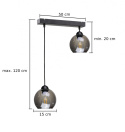 Lampa wisząca 2xE27 YUNO BLACK