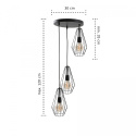 Lampa wisząca 3xE27 LEX BLACK