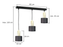 Lampa wisząca 3xE27 LUCE BLACK GOLD