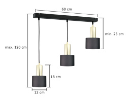 Lampa wisząca 3xE27 ROYAL