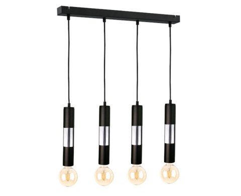 Lampa wisząca 4xE27 MAGNUM BULB BLACK/SILVER