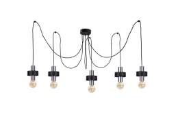 Lampa wisząca 5xE27 UNICA BLACK/SILVER