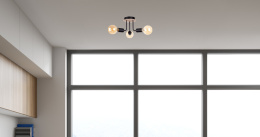 Lampa sufitowa 3xE27 LUNA WOOD BLACK