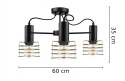 Lampa sufitowa 3xE27 RUNE BLACK/GOLD