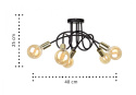 Lampa sufitowa 5xE27 RUMBA BLACK/GOLD