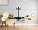 Lampa sufitowa 5xE27 SUN BLACK/GOLD