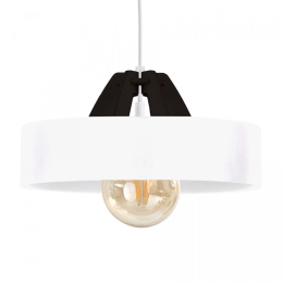 Lampa wisząca 1xE27 BOSSI WOOD BLACK/WHITE