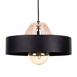 Lampa wisząca 1xE27 BOSSI WOOD NATURAL/BLACK