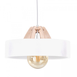 Lampa wisząca 1xE27 BOSSI WOOD NATURAL/WHITE