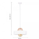 Lampa wisząca 1xE27 BOSSI WOOD NATURAL/WHITE