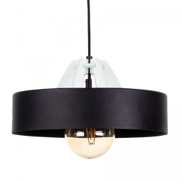 Lampa wisząca 1xE27 BOSSI WOOD WHITE/BLACK