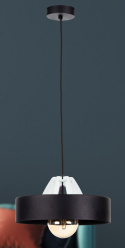 Lampa wisząca 1xE27 BOSSI WOOD WHITE/BLACK