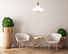 Lampa wisząca 1xE27 GIZA WHITE/GOLD