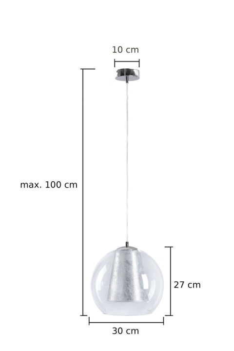 Lampa wisząca 1xE27 KULA SILVER 160