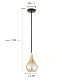 Lampa wisząca 1xE27 LACRIMA HONEY/GOLD