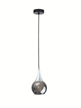 Lampa wisząca 1xE27 LACRIMA SMOKY/SILVER