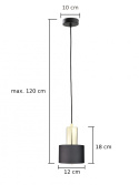 Lampa wisząca 1xE27 LUCE BLACK GOLD