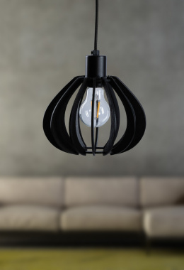 Lampa wisząca 1xE27 NICOLETA BLACK AND NATURAL 811