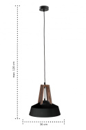 Lampa wisząca 1xE27 TRIX BLACK/BROWN