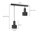 Lampa wisząca 2xE27 LUCE BLACK WOOD