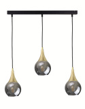 Lampa wisząca 3xE27 LACRIMA SMOKY/GOLD