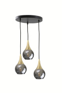 Lampa wisząca 3xE27 LACRIMA SMOKY/GOLD