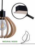 Lampa wisząca 3xE27 NICOLET NATURAL AND BLACK 825