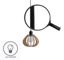 Lampa wisząca 3xE27 NICOLET NATURAL AND BLACK 825