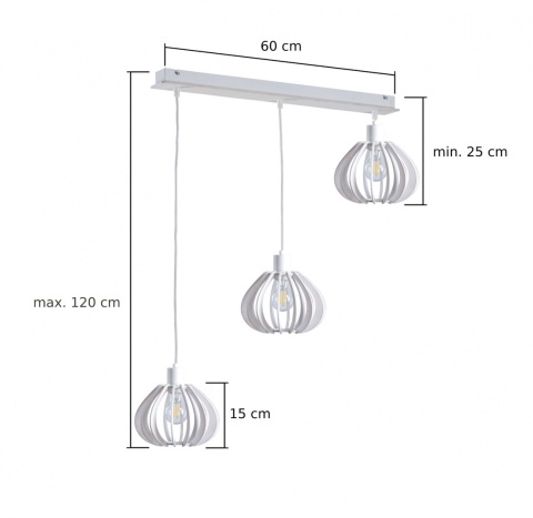 Lampa wisząca 3xE27 NICOLETA 805