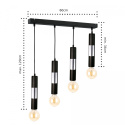 Lampa wisząca 4xE27 MAGNUM BULB BLACK/SILVER