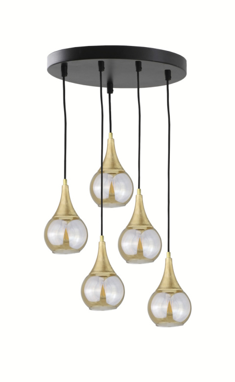 Lampa wisząca 5xE27 LACRIMA HONEY/GOLD