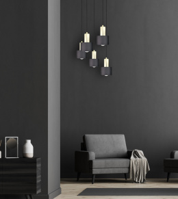 Lampa wisząca 5xE27 LUCE BLACK GOLD