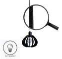 Lampa wisząca 5xE27 NICOLETA BLACK AND NATURAL 819