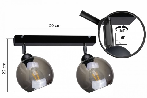 Spot 2xE27 YUNO BLACK